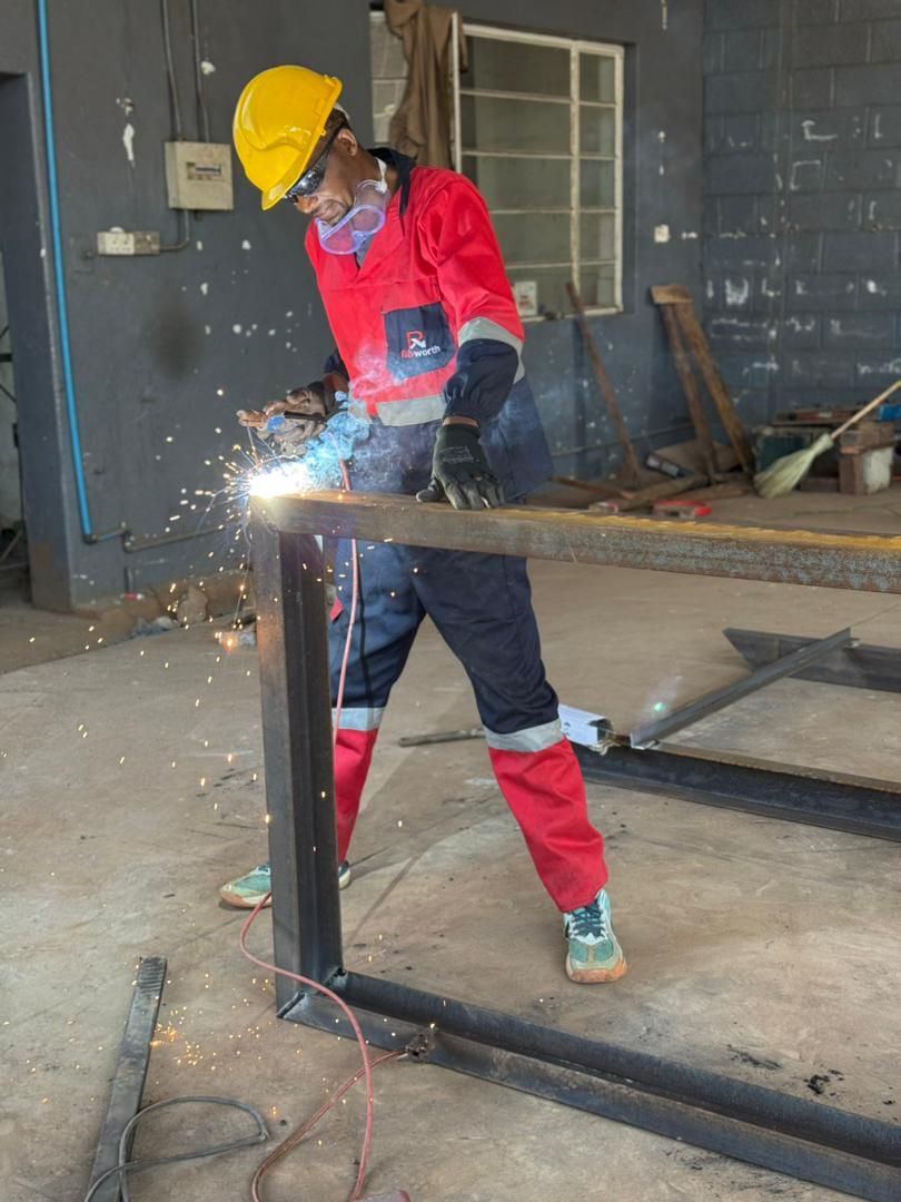 Steel fabrication in the Robworth workshop